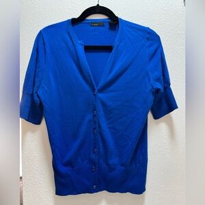 Vibrant Blue Button-Up Cardigan